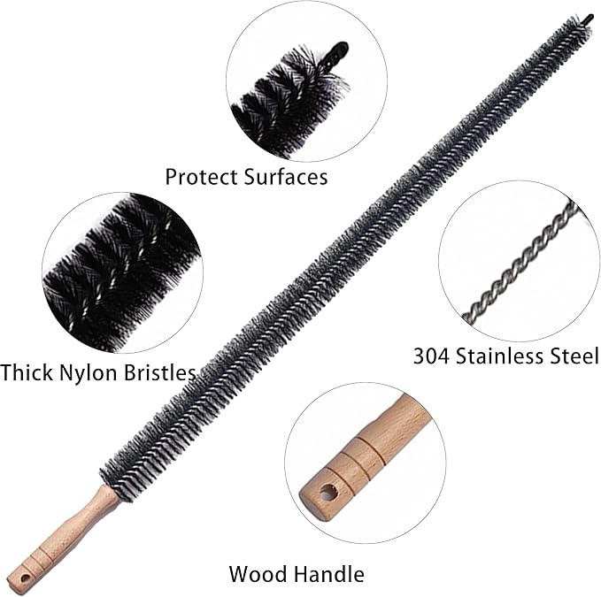 Full-Bristle Dryer Vent Cleaner Brush - 29.52 Inch Flexible Lint Brush for Dryer Vent, Refrigerator Coil Cleaning Brush, Long Handle Dust & Pet Hair Remover for Trap and Duct, Home Essential