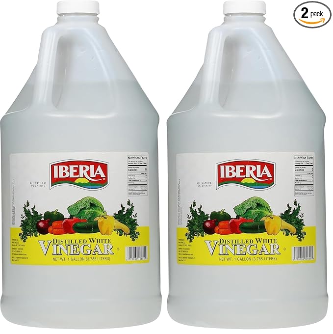 Iberia All Natural Distilled White Vinegar, 1 Gallon - 5% Acidity (Pack of 2)