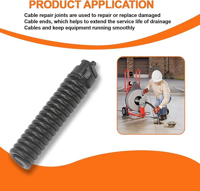 91042 Cable Repair Coupling Suitable for RIDGID Drain Cleaner Fittings, 1/2-Inch IW Sewer Drain Cleaner Snake Cable Repair End Connector for K-380 K-400 K-3800 Accessories, Twist-On Replacement