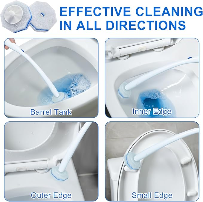 120 Count Toilet Wand Refills for Clorox, Disposable Head Compatible with Clorox ToiletWand Cleaning System, Upgrade Fiber Bowl Cleaner Brush for Closestool Cleaning.(not included brush rod)