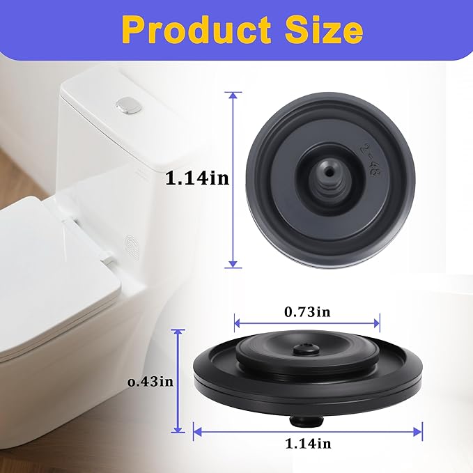 6 Pack Toilet Fill Valve Seal Replacement for Kohler 83143 - Compatible with Fluidmaster 200/242/400/747 Models - Durable Rubber Diaphragm Assembly for DIY Leak Prevention & Tank Repair