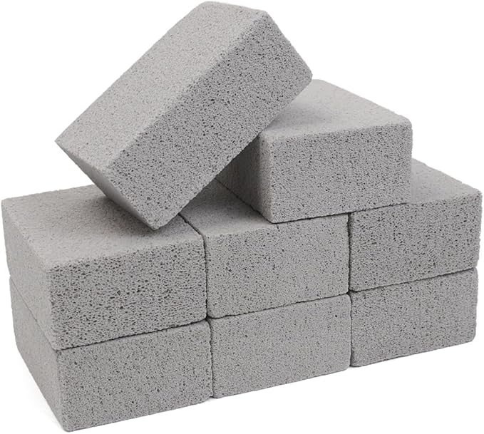 Non Scratch BBQ Grill Stone Cleaning Block Griddle Brick Oven Stone Scrubber Blackstone Cleaner, 8 Pack GrayMagic Stone for Removing Stains,Cleaning Flat Top Cookers,Toilet,Pool,Exfoliation Dead Skin