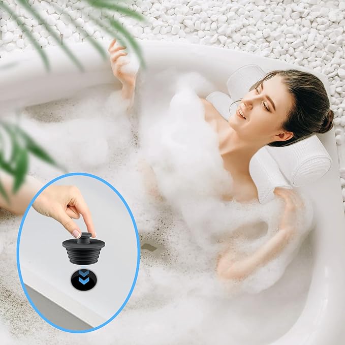 Aluvor Bathtub Stopper 2pcs Sink Stopper Tub Plug Bathroom Shower Drain Plug Silicone Bathtub Drain Plug Tub Drain Stopper Washbasin Stopper