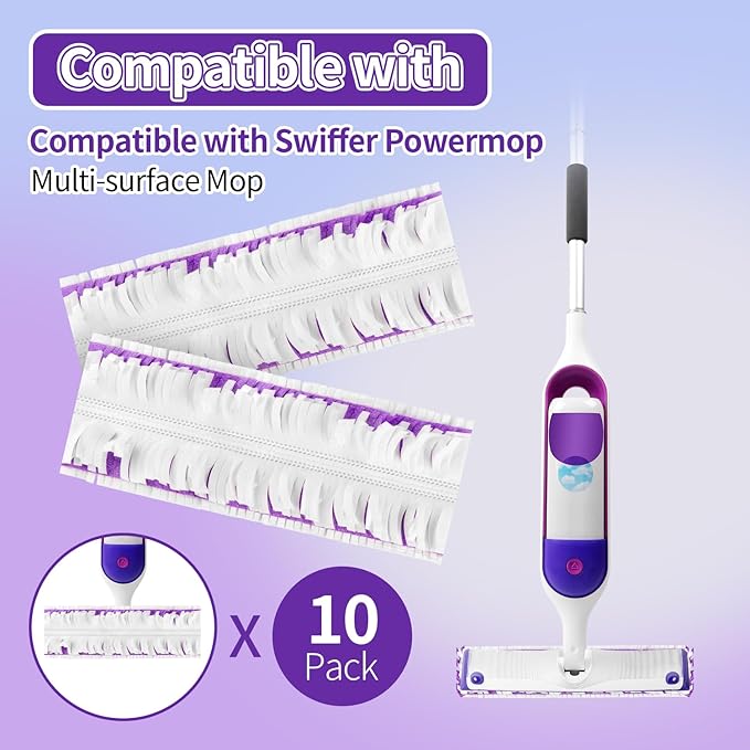 20 Pack Disposable Power Mop Pads for Swiffer Power Mop Pads, Compatible with Swiffer Power Mop Refills, Unscented Spray Replacement Floor Cleaning Refills for urface/Hardwood Floor Cleaning