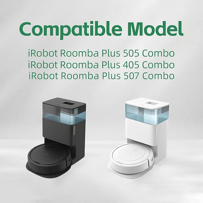 Replacement Parts for iRobot Roomba Plus 405 (G181 & G185) / 505/507 Combo Robot Vacuum, 1 Main Brush, 4 Side Brushes, 2 Hepa Filters, 4 Mop Pads, 2 Dust Bags (14 Pack)