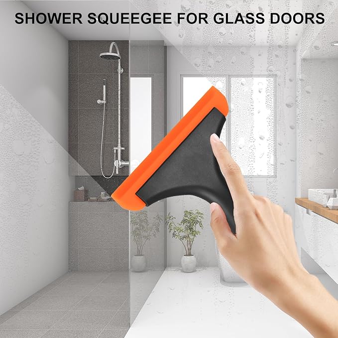 SetSail Squeegee for Shower Glass Door & Small Squeegee for Shower Glass Door Mini Silicone Squeegee for Window, Door, Bathroom, Mirror, Car Window