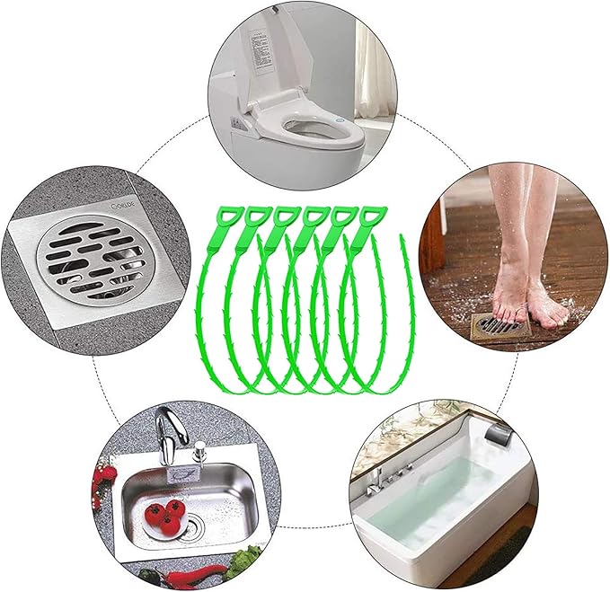 Drain Clog Remover Snake Tool for Hair and Debris, Unclog Toilet, Sink, Shower, Bathtub, Sewer