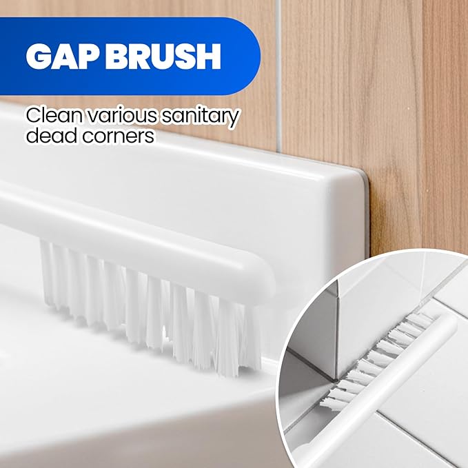 2 in 1 Toilet Brush and Plunger Set, Extended Handle Plunger,Toilet Bowl Brush Plunger Set,Bathroom Cleaning Tools,Cleaning Brush,Cleaning Supplies,Toilet Brush Plunger Combo,White(20inch)