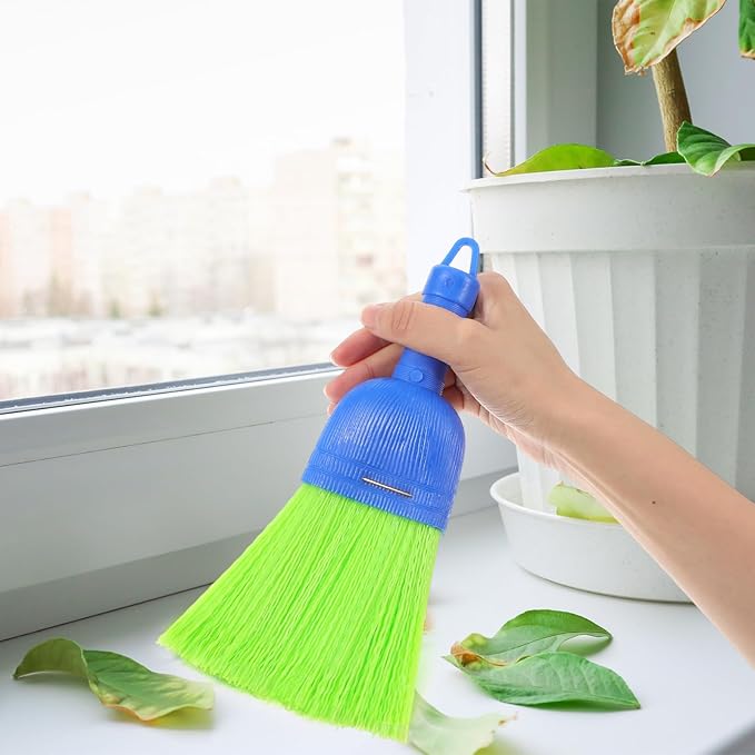 4 Pcs Whisk Broom Poly Fiber Handheld Brush Hand Brush Outdoor Car Broom with Hang Hole for Cleaning Indoor Porches Floors Decks Driveways Dirt Dust