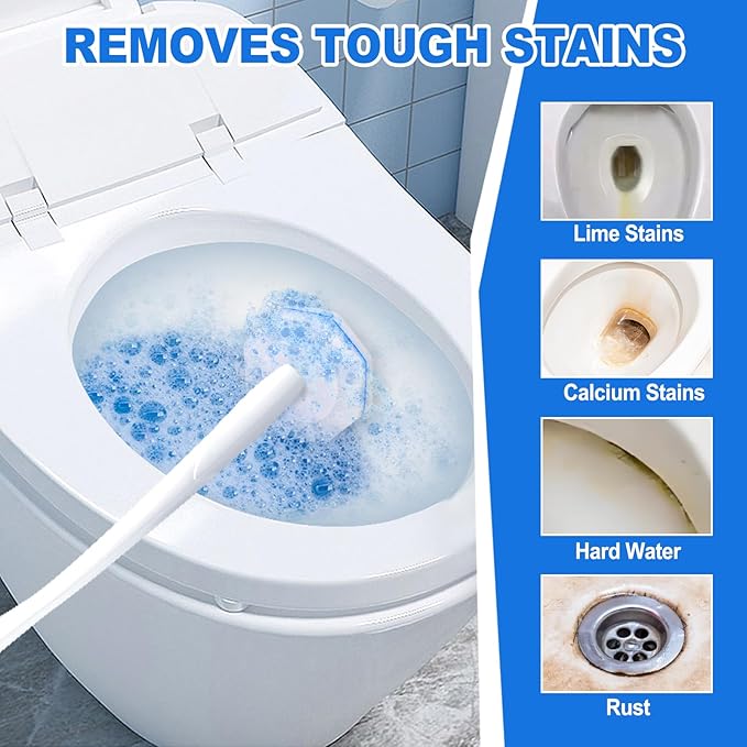 100 Count Disposable Toilet Brush,Toilet Cleaner Wand Refills Compatible with Most Toilet Brushes- No Falling Apart, Fresh Fragrance,4X Cleaning Power,Bathroom Cleaning.