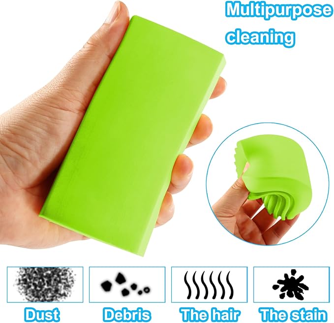 4-Pack Damp Cleaning Sponge Brush Set - Suitable for Kitchen and Car Window Cleaning,Mirrors, Window Track Grooves - Multi-Functional Cleaning Products That are Efficient Cleaning Tools(Green)