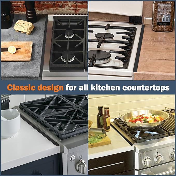 Stove Gap Covers Stainless Steel, 2Pack Retractable Stove Gap Filler (13.8"–27.5" Length, 0.79" Width), Heat-Resistant Guard & Range Trim Kit Between Stove Top & Counter-Black