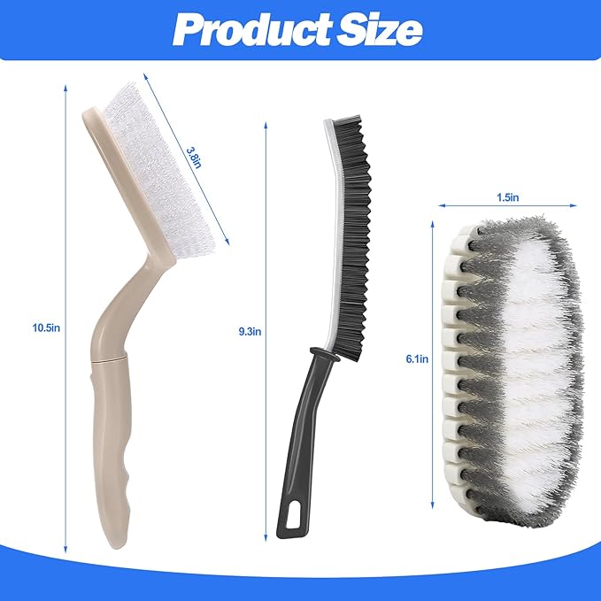 XANGNIER Bathtub Cleaning Brush Tools Kit,3 Pcs Bath Tub Scrubber Cleaner Brush with Long Handle,Shower Scrub Brushes Set for Cleaning Bathroom,Tile,Grout,Wall,Toilet,Kitchen,Sink,Floor,Carpet