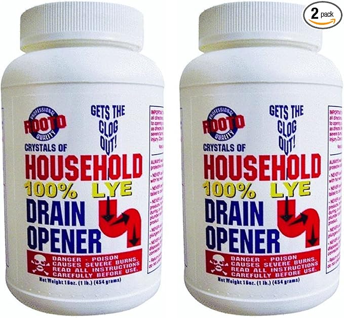 1030 Drain Cleaner With Lye, 1 lb, 2 Piece