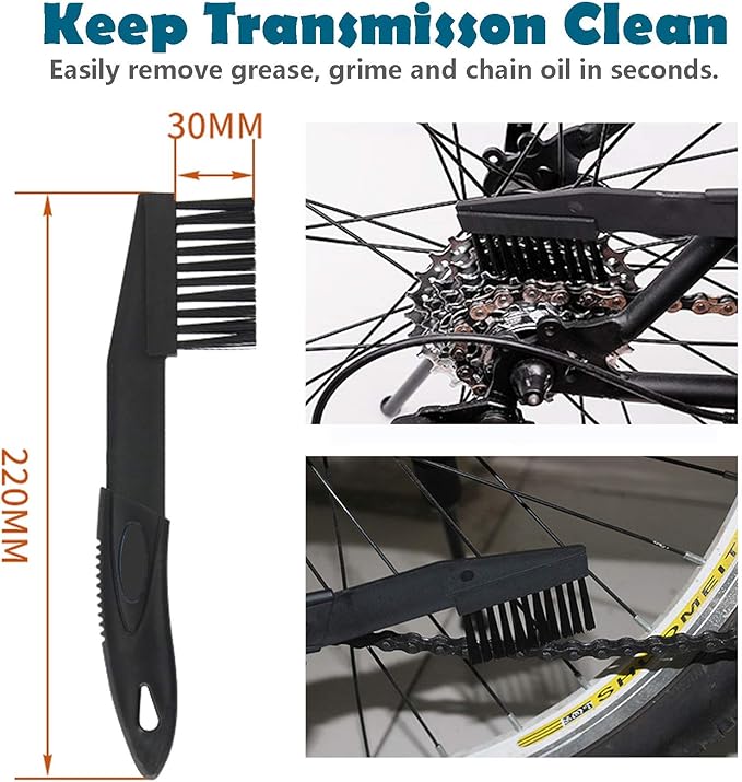 Bike Chain Cleaner, 4 Piece Bike Cleaning Kit, Chain Cleaner for Cycling, Suitable for Mountain Bike, Road Bike, BMX, Bicycle Cleaning Brush Tool for Drivetrain, Gear, Cassette, Sprockets