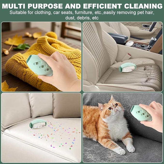 2 Pcs Reusable Lint Roller for Pet Hair, Portable Mini Lint Roller for Clothes, Washable Gel Lints Remover Tool Extra Sticky Cleaner for Clothes Sofas Hair Debris Dust (Green)