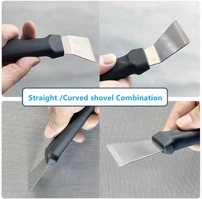 2Pack Blackstone Griddle Scraper Tool QIANBEIY Metal Small Grill Scraper for Outdoor BBQ Stiff Grill Pan Cleaning Scraper Spatula, No need to change Flexible Blades