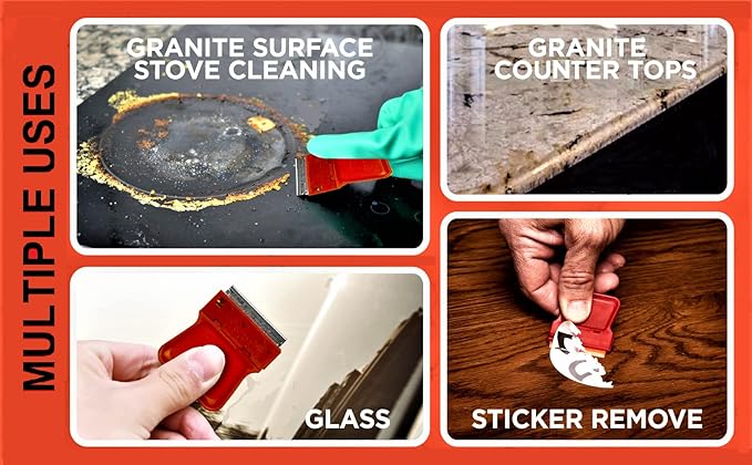 MINISCRAPER® Original Mini Scraper Razor Tool – 8 Pack U.S. Made Window & Glass Scrapers for Removing Paint, Stickers, Decals, Labels, and Adhesive