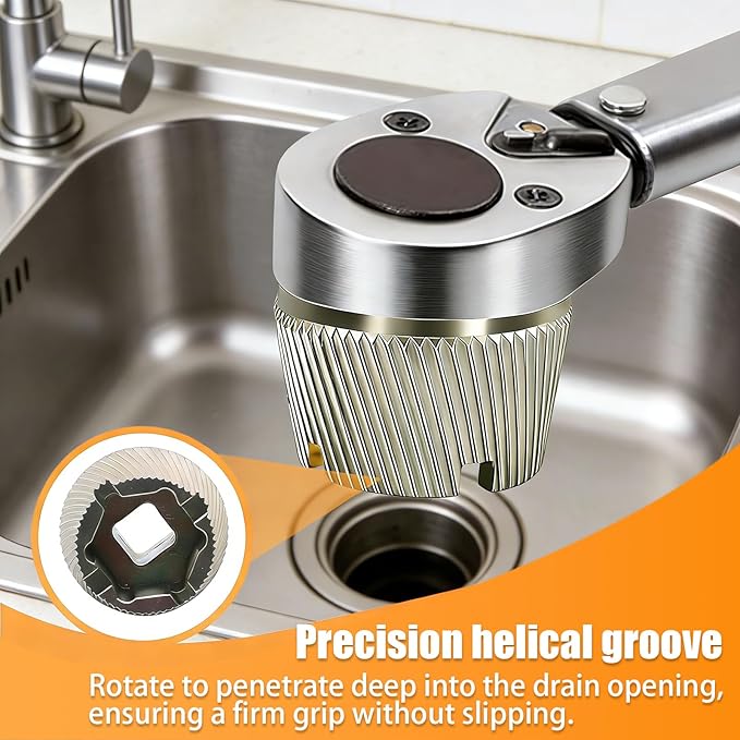 1.5" Tub Drain Removal Tool, Bathtub Drain Extractor for The Old, Broken, Stubborn, Rusted Drain Tub Bathtub Stopper, Strong Grab Plumbing Tools