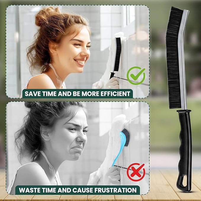 Crevice Cleaning Brush Set – 6Pcs Hard Bristle Cleaning Tools for Grout, Tile Floors, Gaps & Narrow Spaces – Small Grout Scrub Brush for Cleaning Bathroom, Shower, Window Tracks, Kitchen