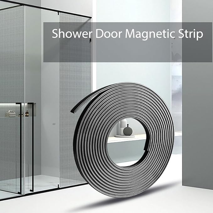 Magnetic Strip for Shower Door Replacement, 3/8" Width X 1/8" Thickness Flexible Magnetic Seal Strip, 78 Inch Waterproof Magnets for Shower Curtain Bottom & Framed/Semi-Framed Swinging Glass Doors