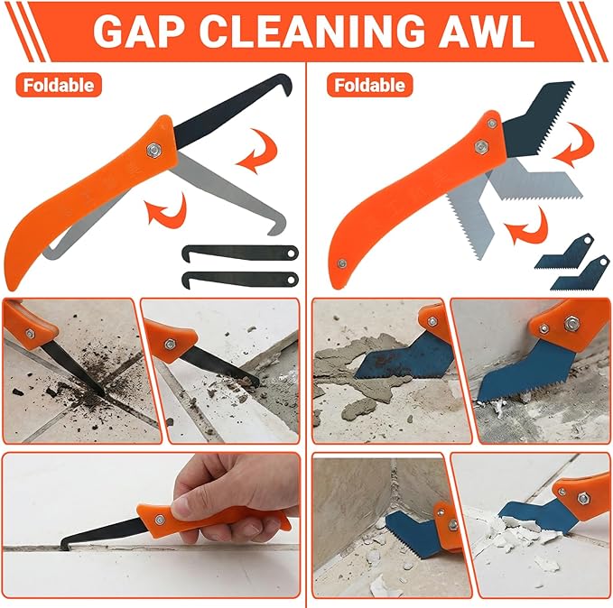 37 Pack Grout Removal Tool Kit – 3 Tile Grout Saws & 20 Blades for Cleaning & Repair | Perfect for Bathroom Showers & Floor Tile – Ideal DIY Tool for Homeowners’ Grout Maintenance