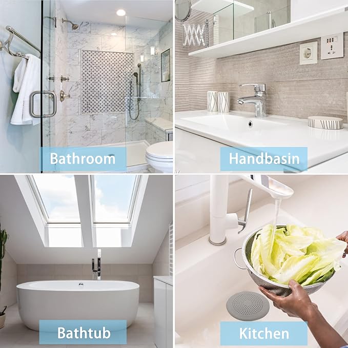 2 Pack Drain Hair Catcher Durable Silicone Hair Stopper Shower Drain Covers Easy to Install and Clean Suit for Bathroom Bathtub and Kitchen (White)