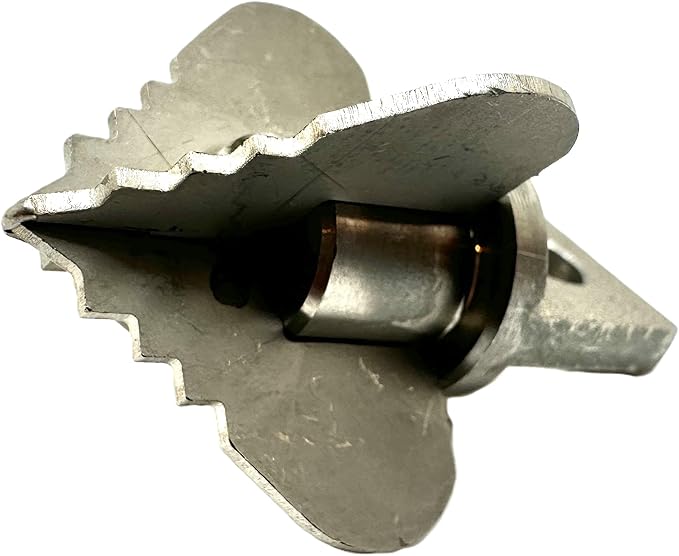 1.6” Spear 4 Flute Flow Fixer Drain Cleaner Plumbing Snake Cutter Head for 2” – 3” Pipes, Clears & Scrapes Inner Walls, Fits 3/8” 1/2" or 9/16” Cables, Commercial & Residential Use