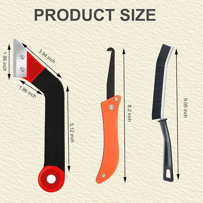Grout Removal Tool Kit, 2 Saws with 6 Replacement Blades, Hand Grout Saw and 2 Cleaning Blades, 2 Brushes for Tile Gap Cleaning and Repair (13PCS)