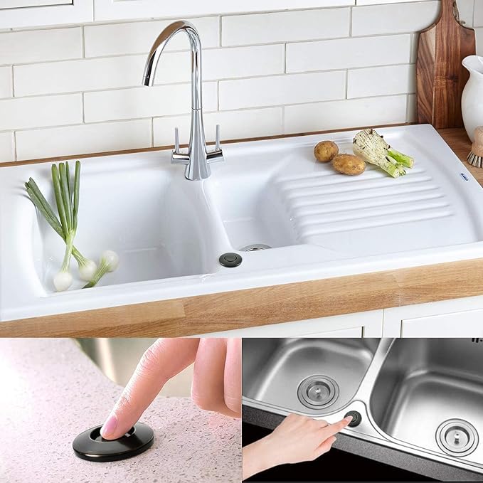 Garbage Disposal Air Switch Kit Sink Top Waste Disposal Long Stainless Steel Oil Rubbed Bronze On/Off Air Button Food and Waste Disposals Part by Etoolcity