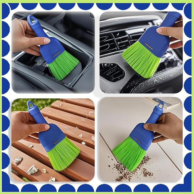 Hand Whisk Broom Handheld Poly Fiber Outdoor Car Broom with Hang Hole for Cleaning Indoor Porches Floors Decks Driveways Dirt Dust (1 Pack)