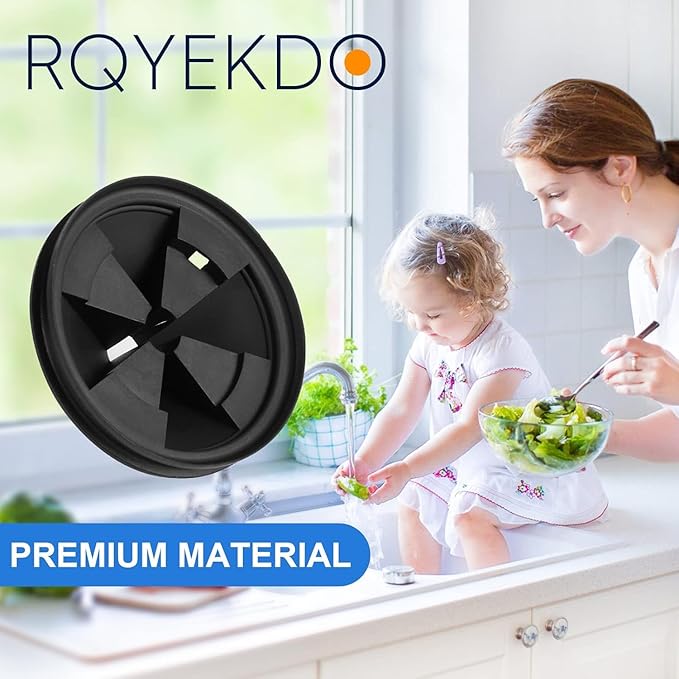 RQYEKDO 2-Pcs Upgrade Thicken Garbage Disposal Splash Guards, 3 3/8 Inch Sink Baffle Drain Plugs QCB-AM Replacement for InSinkErator Evolution Series Moen Models