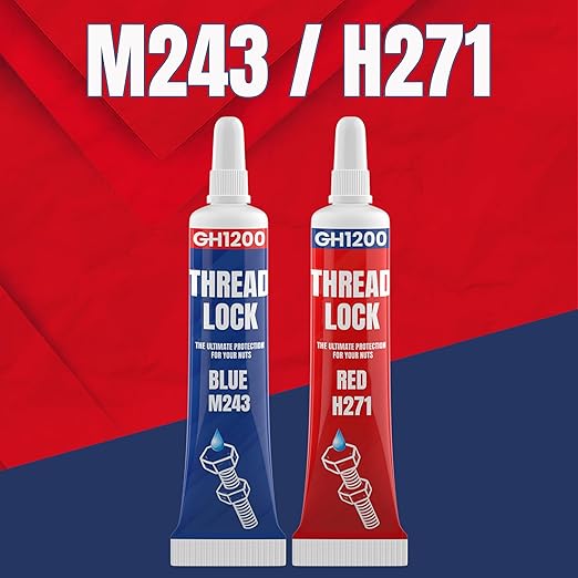 GH1200-6gx2 Pack Thread Lock Medium and Strong Strength for Nuts, Bolts, and Metals, Threadlocker Lock Tight & Seal Fasteners with Stable and Consistent Performance