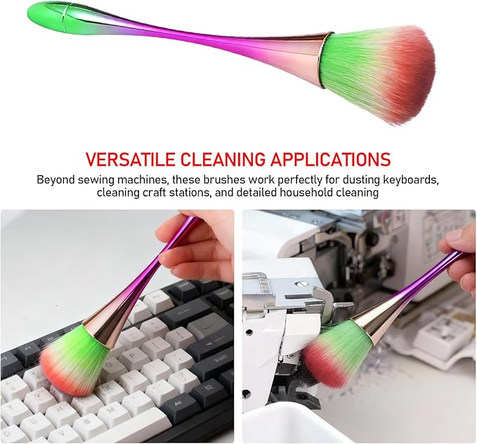 2-Pack Sewing Machine Cleaning Brushes, Dust Removal Brush Set for Sewing Machine dust Removal & Cleaning, keyboad dust, Quilting and Craft Tool