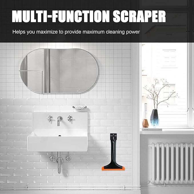 Ziciner Small Silicone Window Squeegee, Car Windshield Water Blade Squeegee, Multifunctional Auto Squeegee with 5.9 Inch Blade and Non-Slip Handle for Car Window, Mirror, Home Cleaning (Black)