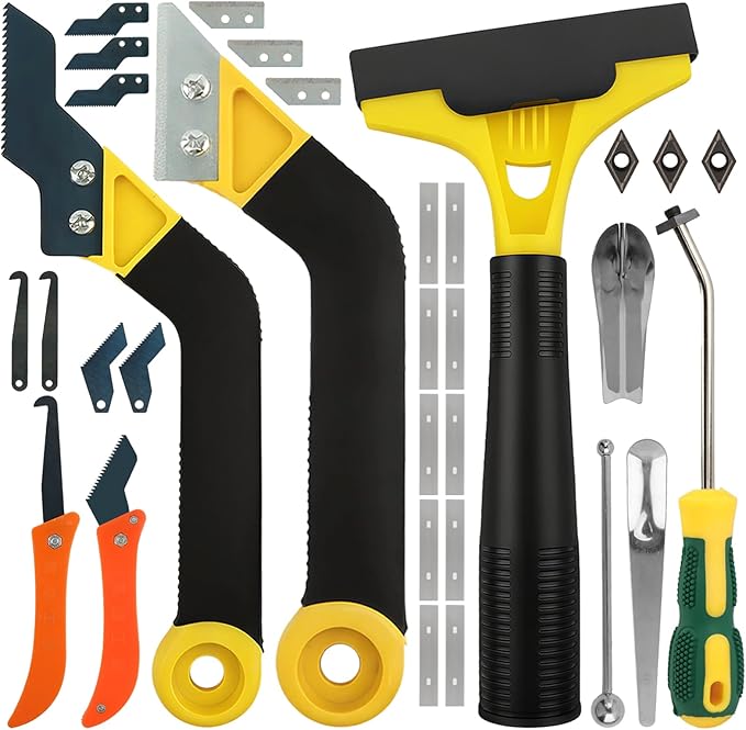 37Pack Grout Removal Tool Kit, 3 Tile Grout Saws 2 Hand Grouts Saw with Extra Cleaning Blades, Bathroom Showers Caulking Removal Tools for Cleaning Floor Tile Grouts Joints Corners