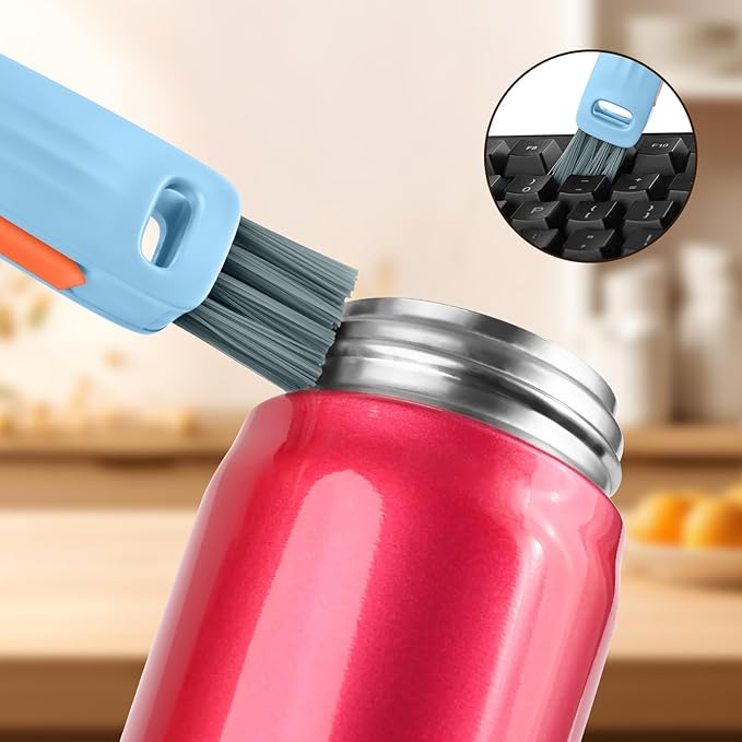 3 in 1 Cup Lid Cleaning Brush Set, Multifunctional Bottle Crevice Cleaning Brush, Portable Cup Lid Gap Cleaner, Water Bottle Cleaner Brush, Home Kitchen Cleaning Tools