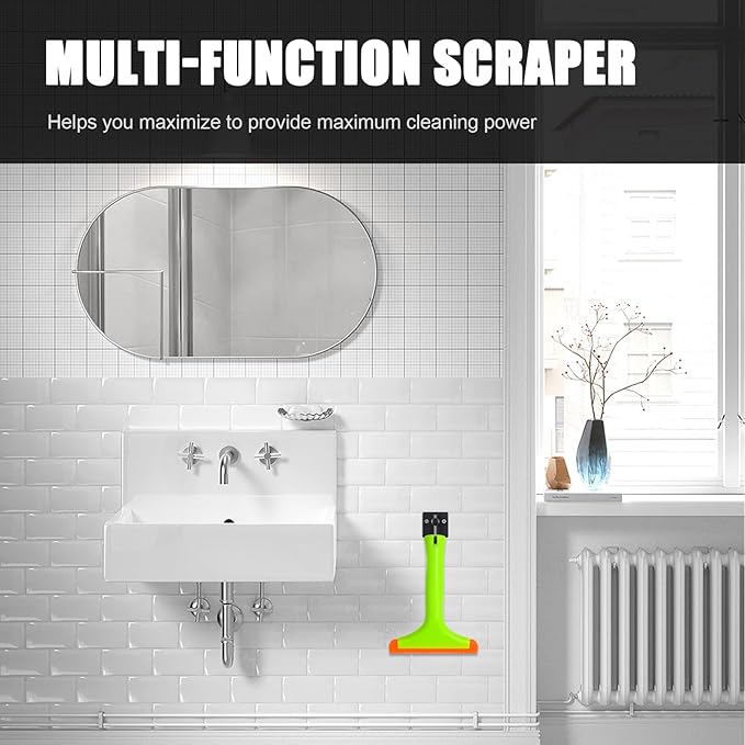 Ziciner Small Silicone Window Squeegee, Car Windshield Water Blade Squeegee, Multifunctional Auto Squeegee with 5.9 Inch Blade and Non-Slip Handle for Car Window, Home Cleaning (Light Green-2PCS)
