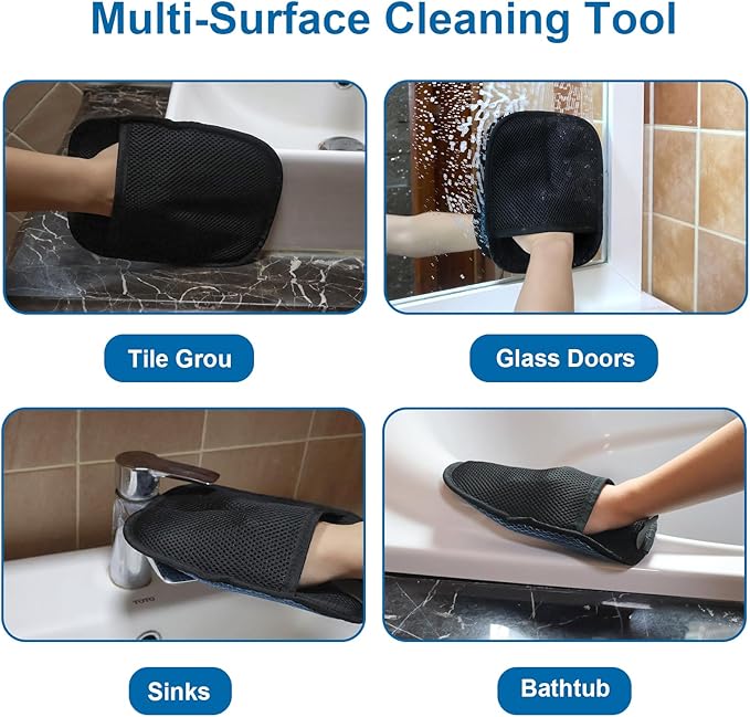 Reusable Cleaning Gloves for Bathtub, Hot Tub,Sink & Shower Surface Cleaner (2 Pack) β Spa Scum Remover & Cleaning Tools, Absorbs Oils & Grime Accessories Deep Cleaning