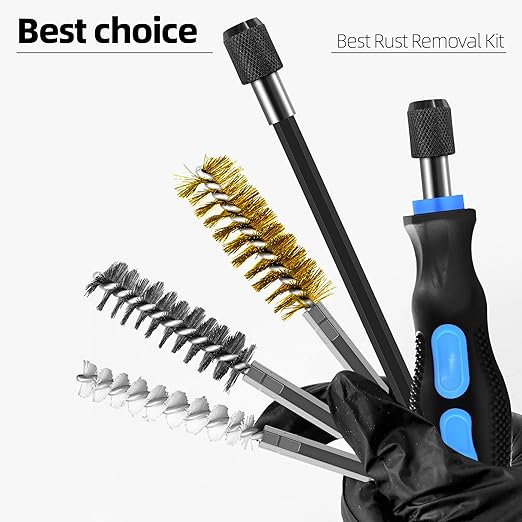 18Pcs Wire Brush Drill Attachments, Nylon, Brass, Stainless Steel Wire Brush Bore Cleaning Brush Set for Power Drill Impact Driver,Abrasive Drill Wire Brush with 1/4" Hex Shank and Tool Bag