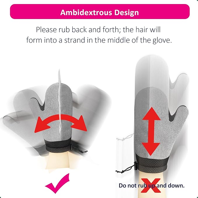 Double-Sided Pet Hair Remover Glove | Enhanced Electrostatic Adsorption | for Couch, Furniture, Carpet, Curtain Pet Fur Cleaner | Reusable Cat & Dog Hair Removal Tool