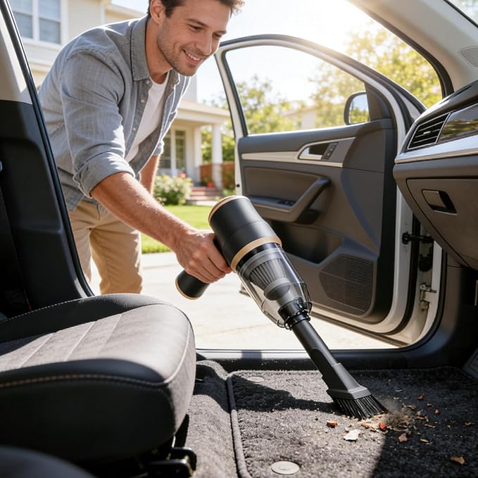 Portable Car Vacuum Cordless Mini Handheld Vacuums Cleaner High Power with LCD Display and Multi-Nozzles, Hand held Cleaners for Car, Home, Office, Sofa, Pet Hair,Keyboard