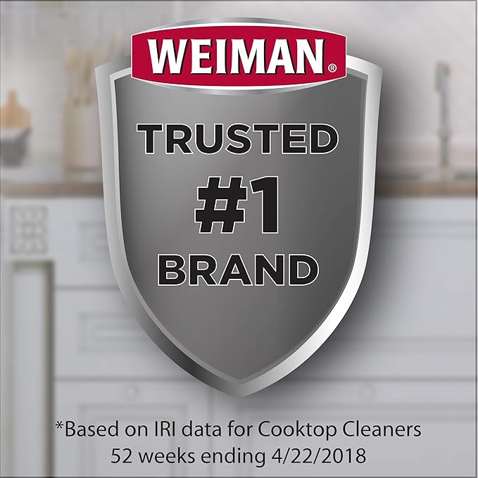Weiman Cook Top Scrubbing Pads – Gently Clean and Remove Burned-on Food from All Smooth Top and Glass Cooktop Ranges, 3 reusable pads (Pack of 2)