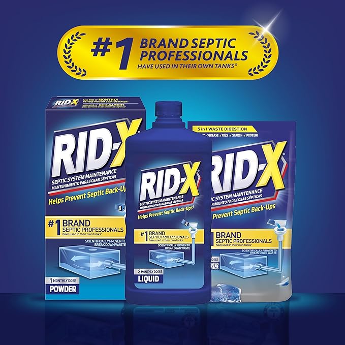 RID-X Septic Tank Treatment Pods – 3 Month Supply, Dual Action Enzymes and Bacteria to Break Down Waste & Prevent Backups