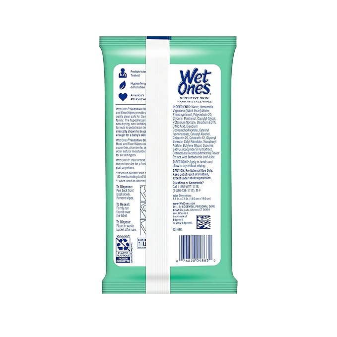 Wet Ones Hand Wipes, 20 Wipes (Pack of 20)