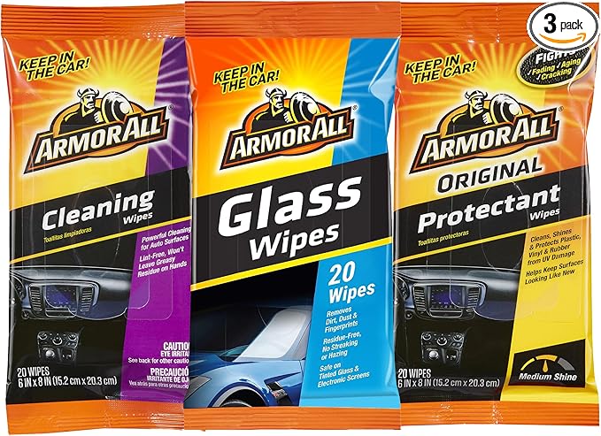 Armor All Wipes 20 Wipes in a Pouch (Protectant, Cleaning and Glass)