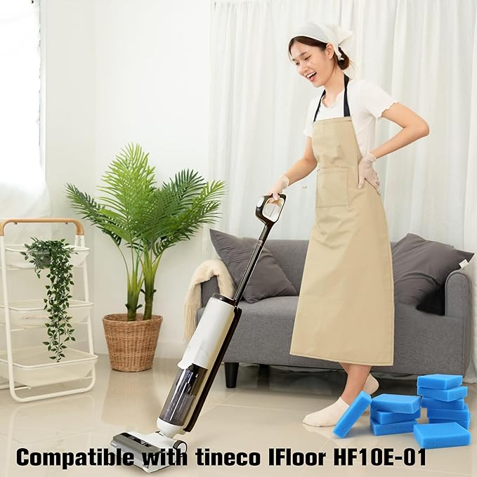 12PCS Filter Sponges Replacement Compatible with Tineco IFloor HF10E-01, Complete Cordless Wet Dry Vacuum Cleaner Spare Parts Accessories (Blue)