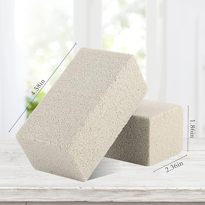 Blackstone Brick BBQ Cleaning Stone Block Heavy Duty Flat Top Grill Bricks Pumice Stone Griddle Cleaner Non-Scratch for Remove Greases Stains Residues - 4 Pack