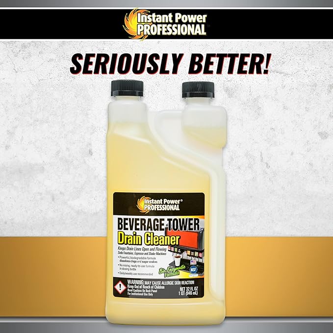 Instant Power Professional Beverage Tower Drain Cleaner, 32 Fl Oz, 12 Pack