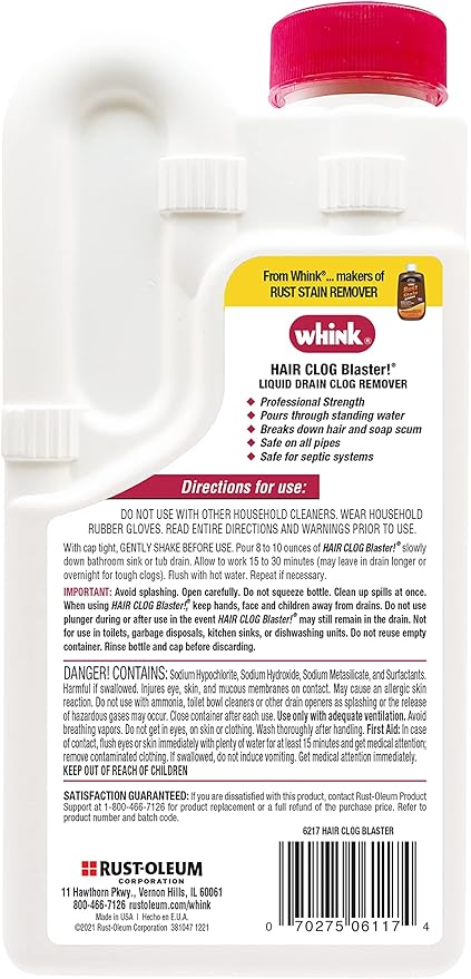 Rust-Oleum Whink 6217 Hair Clog Blaster! 32 Ounce